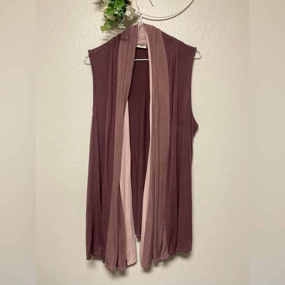 LOGO by Lori Goldstein Flowy Color Block Fashion Vest XL